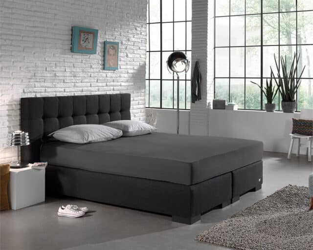 Enkel Jersey 135 Gr Hoeslaken Antraciet 190 200 X 200 220
