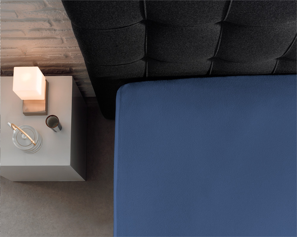 Enkel Jersey 135 Gr Hoeslaken Blauw 140 X 200