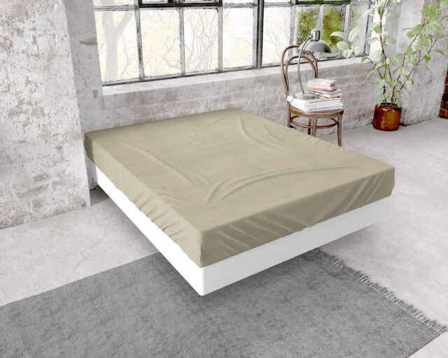Premium Flanellen Hoeslaken Taupe 180 X 200 210
