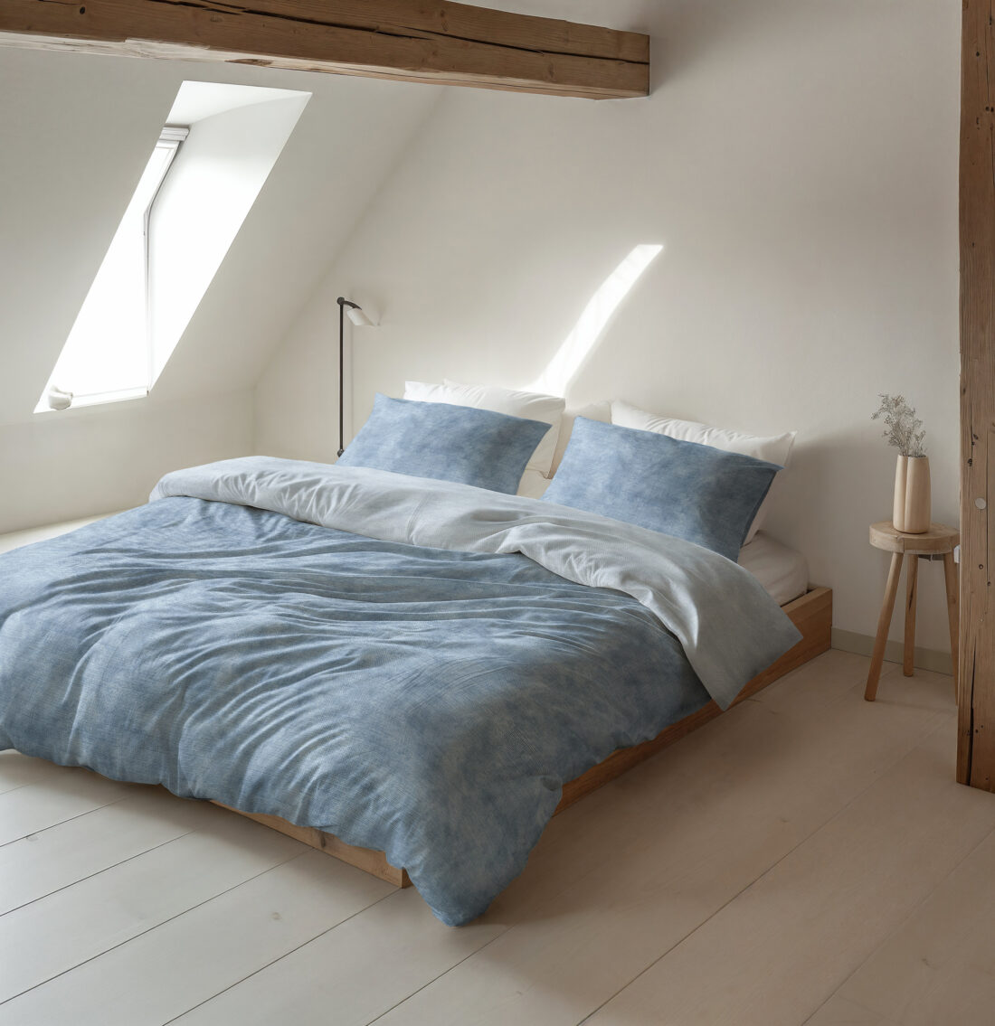 Flanel Van Gewassen Katoen Blauw 240 X 220