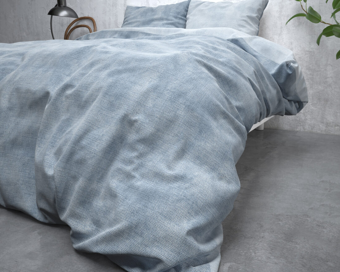 Flanel Van Gewassen Katoen Blauw 240 X 220