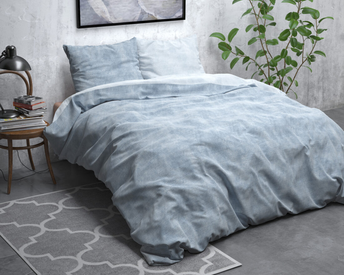 Flanel Van Gewassen Katoen Blauw 240 X 220