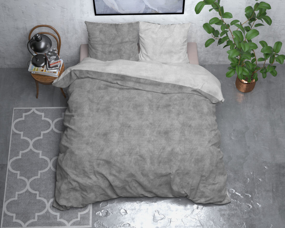 Flanel Gewassen Katoen Grijs 240 X 220