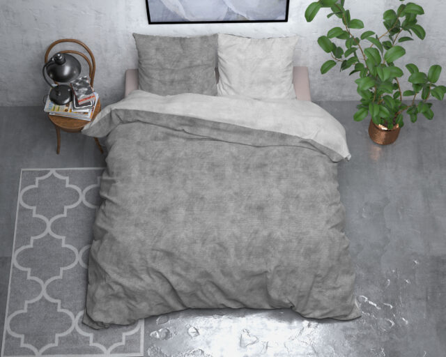 Flanel Gewassen Katoen Grijs 240 X 220