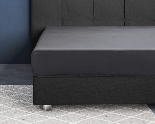 Satijnen Hoeslaken Antraciet 90 X 220