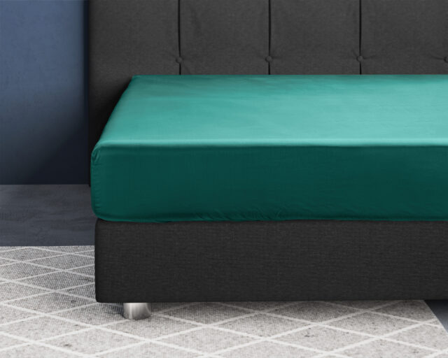 Satijnen Hoeslaken Donkergroen 120 X 200