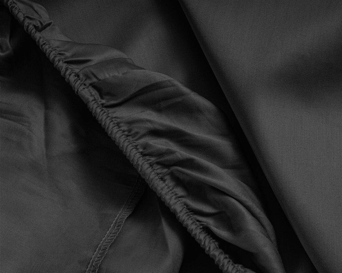 Satijnen Hoeslaken Zwart 120 X 200