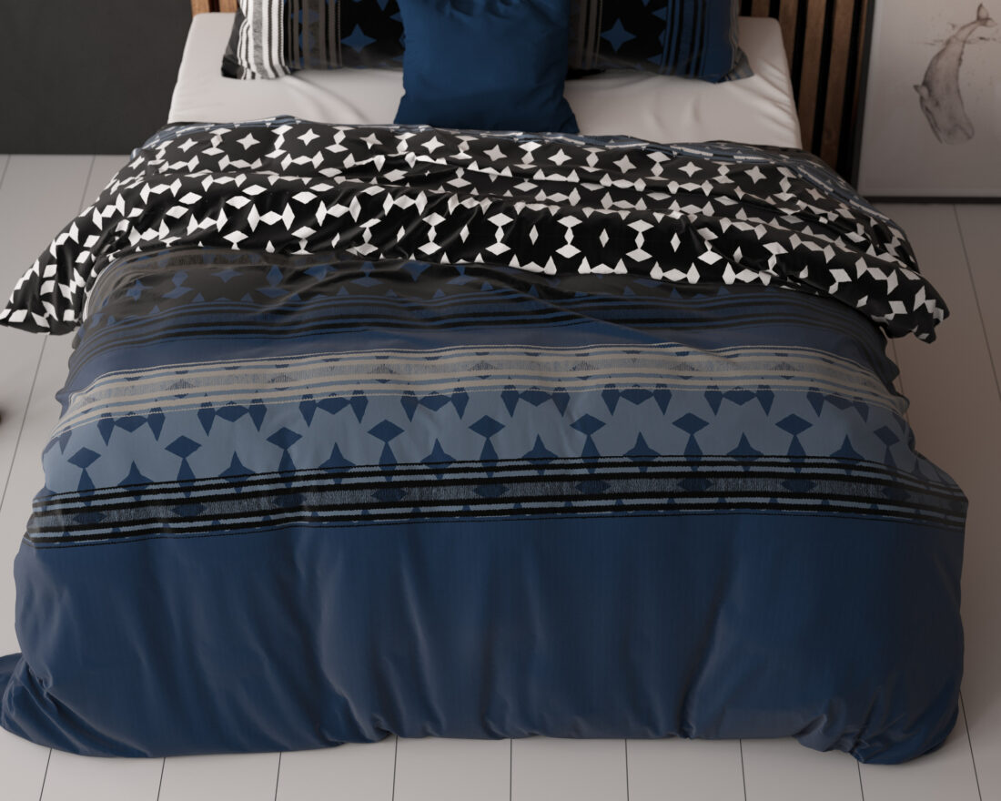 Scanda Marineblauw 200 X 220