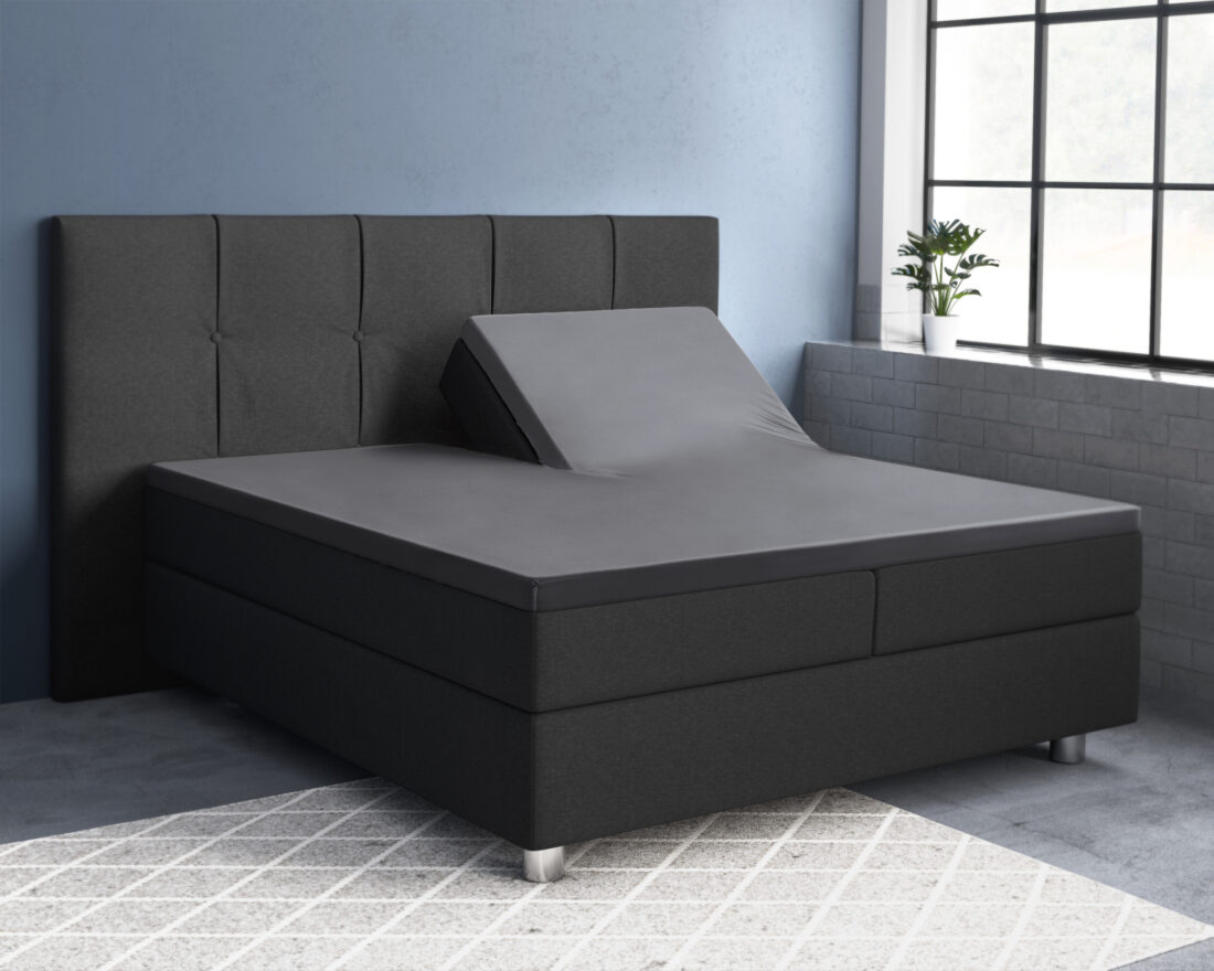 Splittopper Satijnen Hoeslaken Antraciet 180 X 220