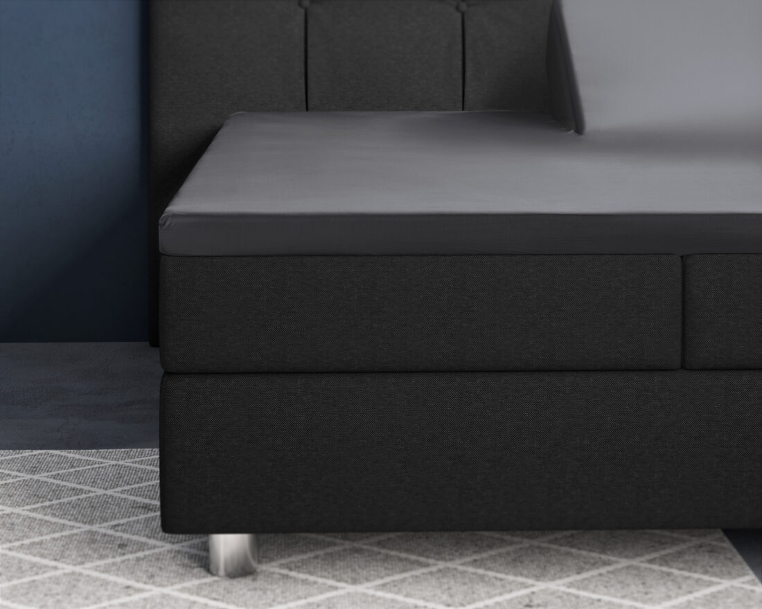 Splittopper Satijnen Hoeslaken Antraciet 180 X 220