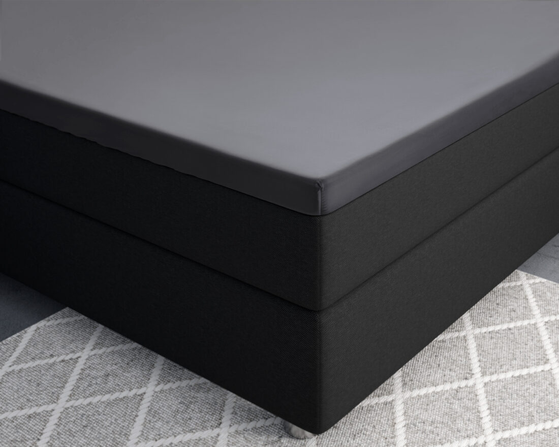 Splittopper Satijnen Hoeslaken Antraciet 180 X 220