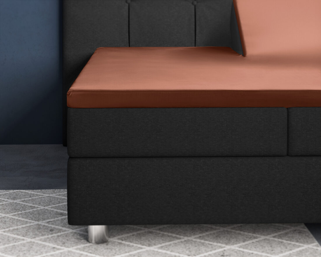 Splittopper Satijnen Hoeslaken Bruin 180 X 220