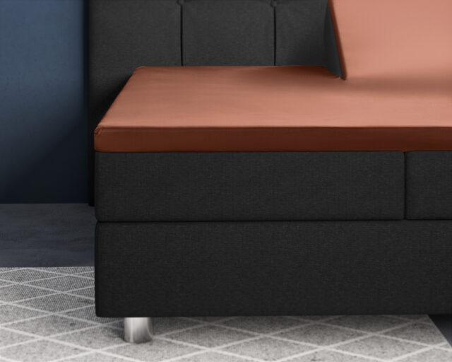 Splittopper Satijnen Hoeslaken Bruin 180 X 220