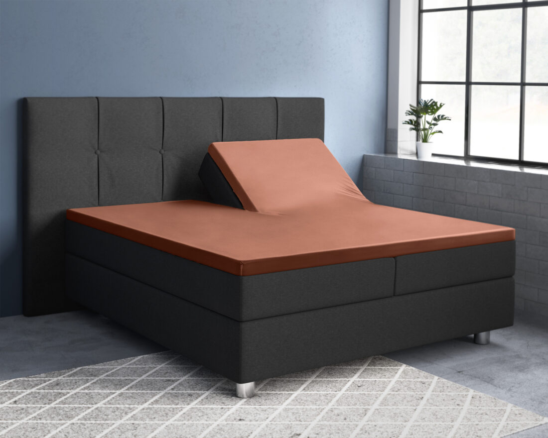 Splittopper Satijnen Hoeslaken Bruin 180 X 220