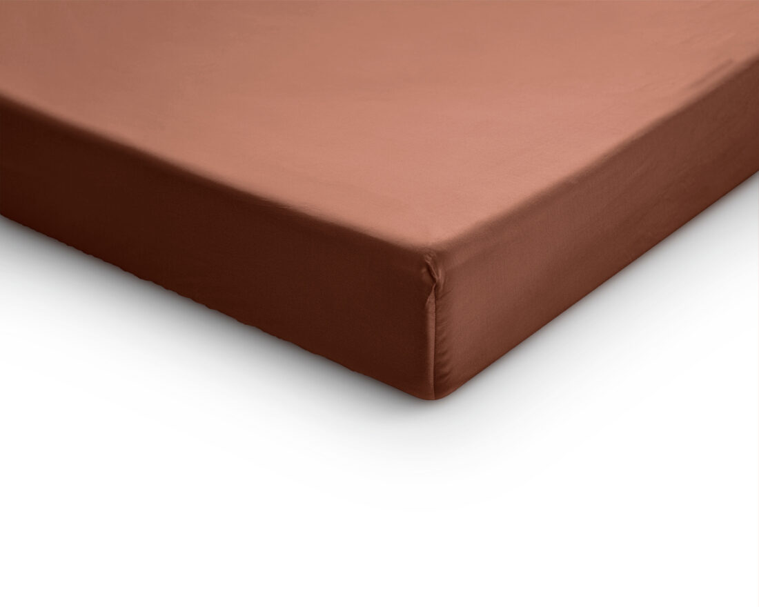 Splittopper Satijnen Hoeslaken Bruin 180 X 220