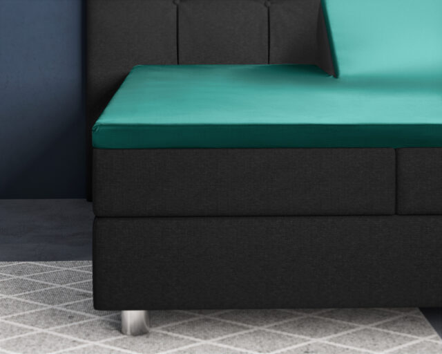 Splittopper Satijn Hoeslaken Donkergroen 180 X 200