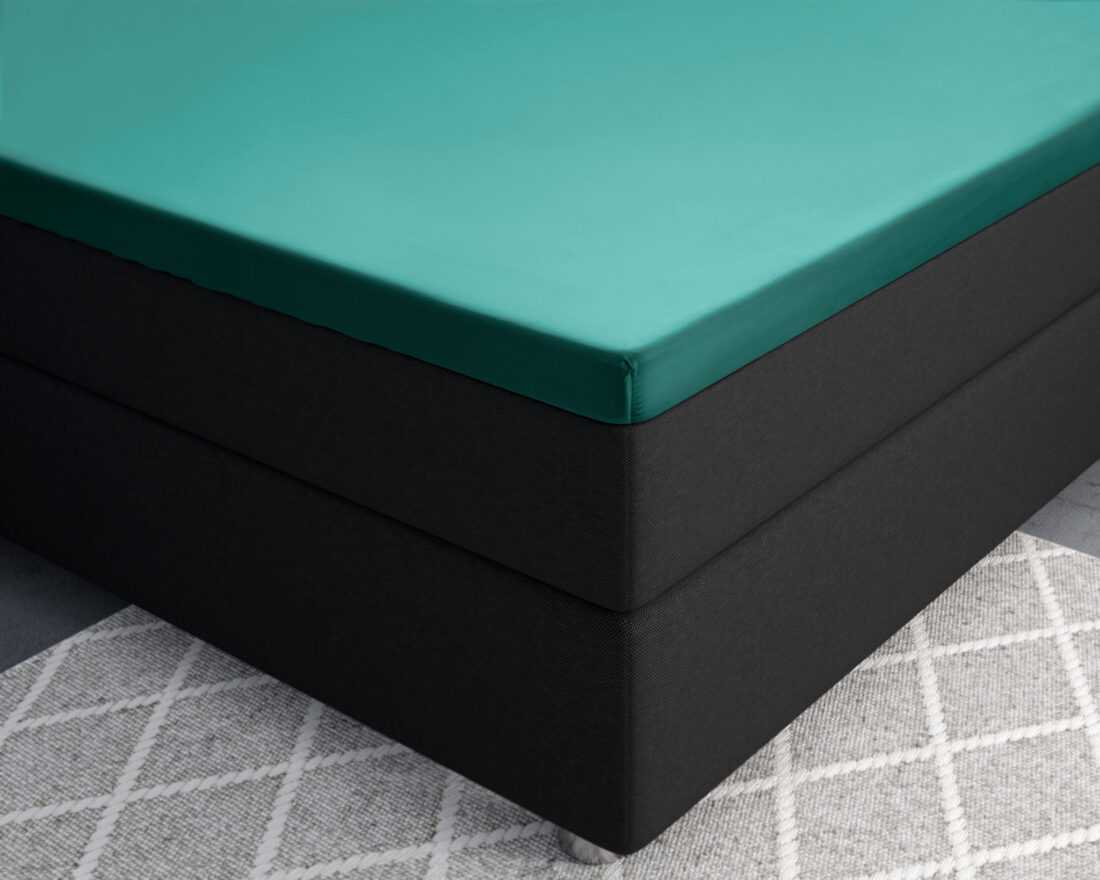 Splittopper Satijn Hoeslaken Donkergroen 180 X 200