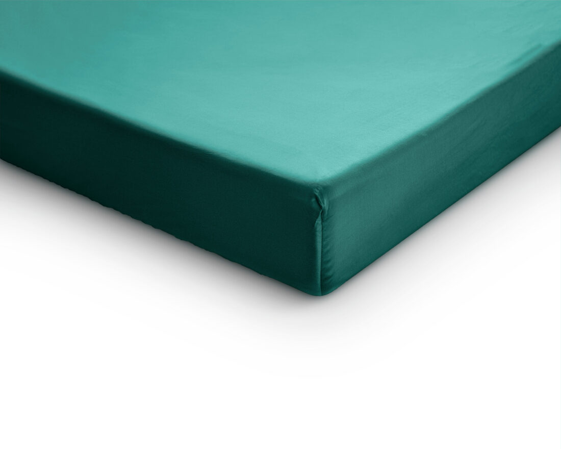 Splittopper Satijnen Hoeslaken Donkergroen 180 X 220