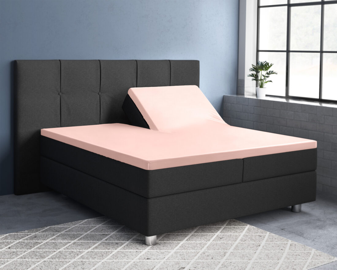 Splittopper Satijn Hoeslaken Roze 180 X 200