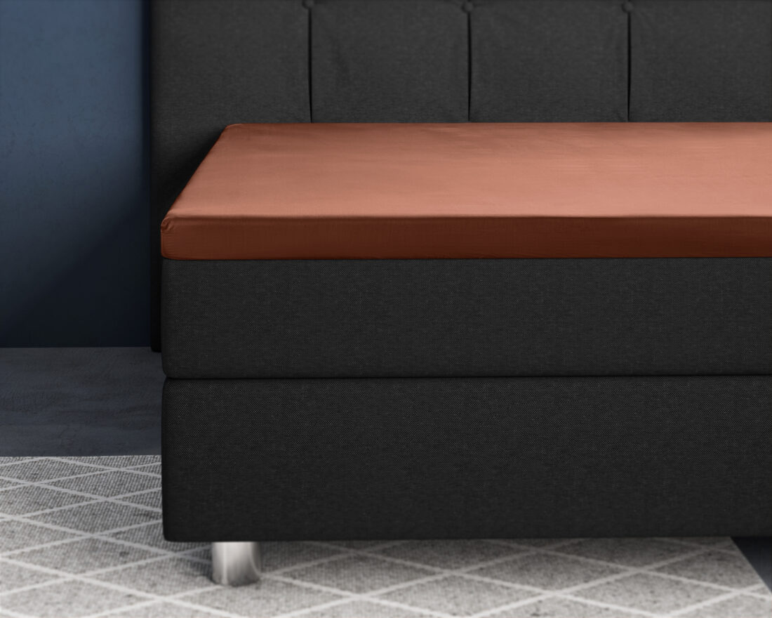 Satijnen Hoeslaken Voor Topper Bruin 160 X 220 Cm