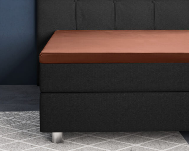 Satijnen Hoeslaken Voor Topper Bruin 160 X 220 Cm