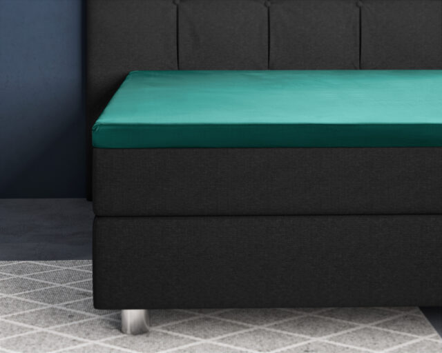 Satijnen Topper Hoeslaken Donkergroen 140 X 200 Cm