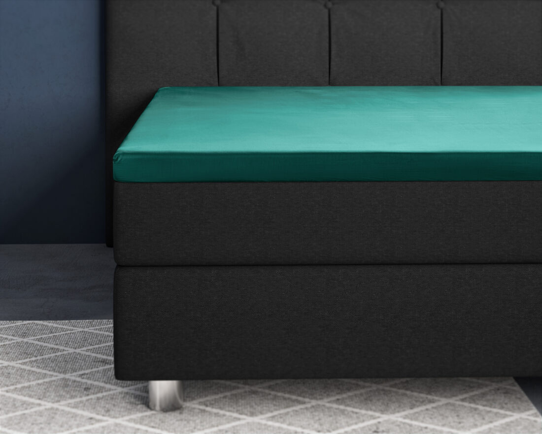 Topper Satijnen Hoeslaken Donkergroen 160 X 200