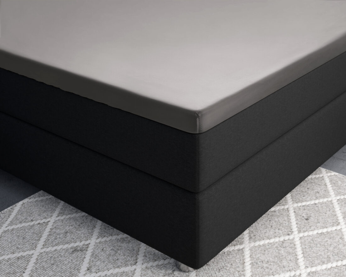 Topper Satijnen Hoeslaken Grijs 180 X 220