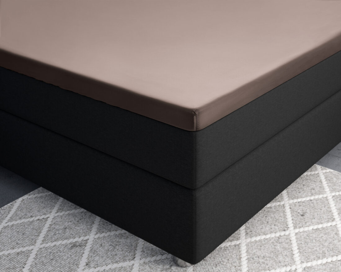 Topper Satijnen Hoeslaken Taupe 160 X 220