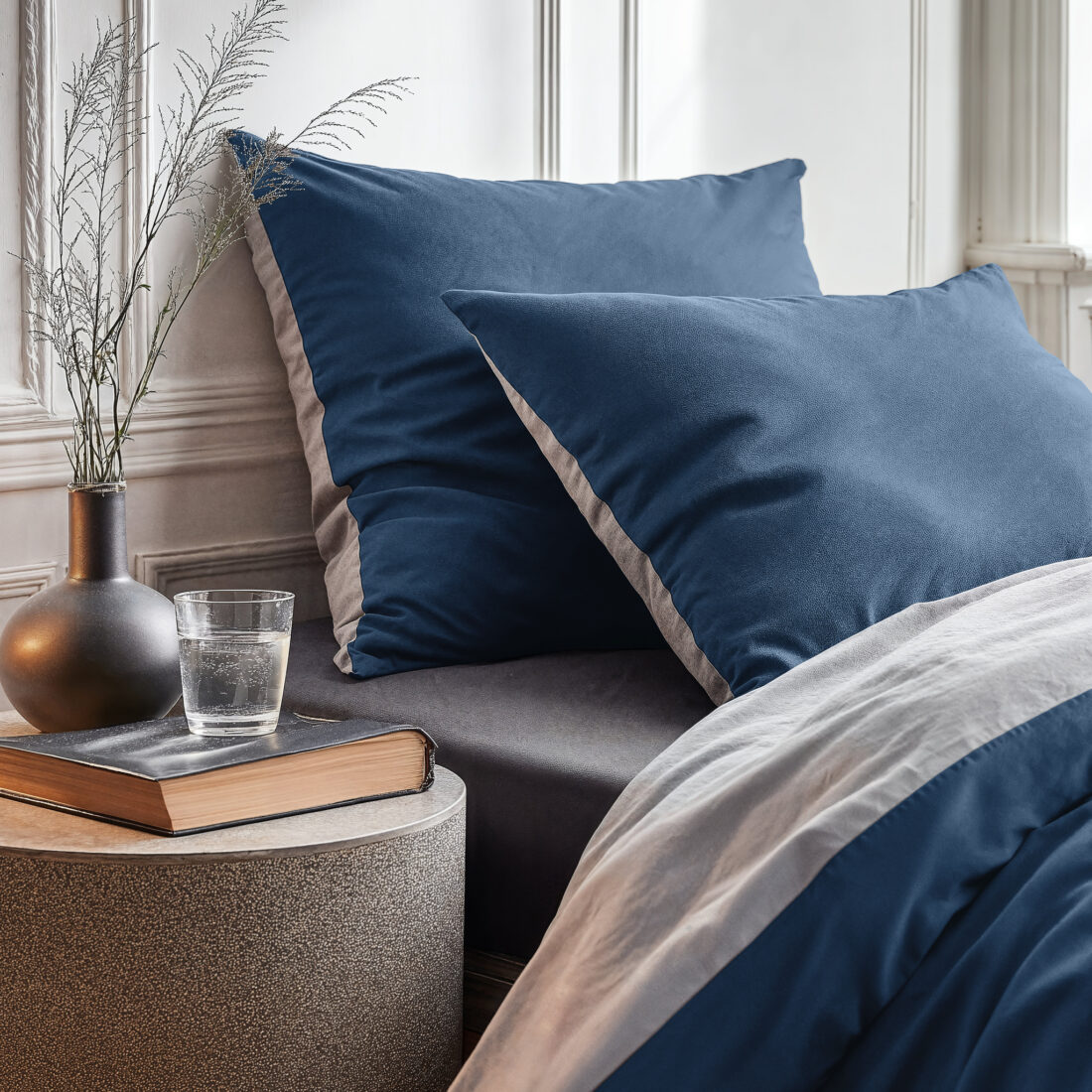 Dubbelzijdig Marineblauw Wit 240 X 220