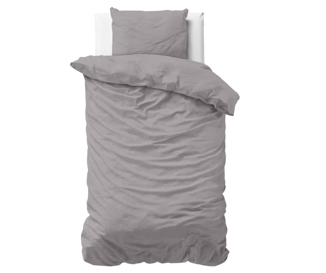 Effen Satijnen Dekbedovertrek Grijs 140 X 200 220