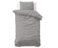 Effen satijnen dekbedovertrek grijs 140 x 200/220