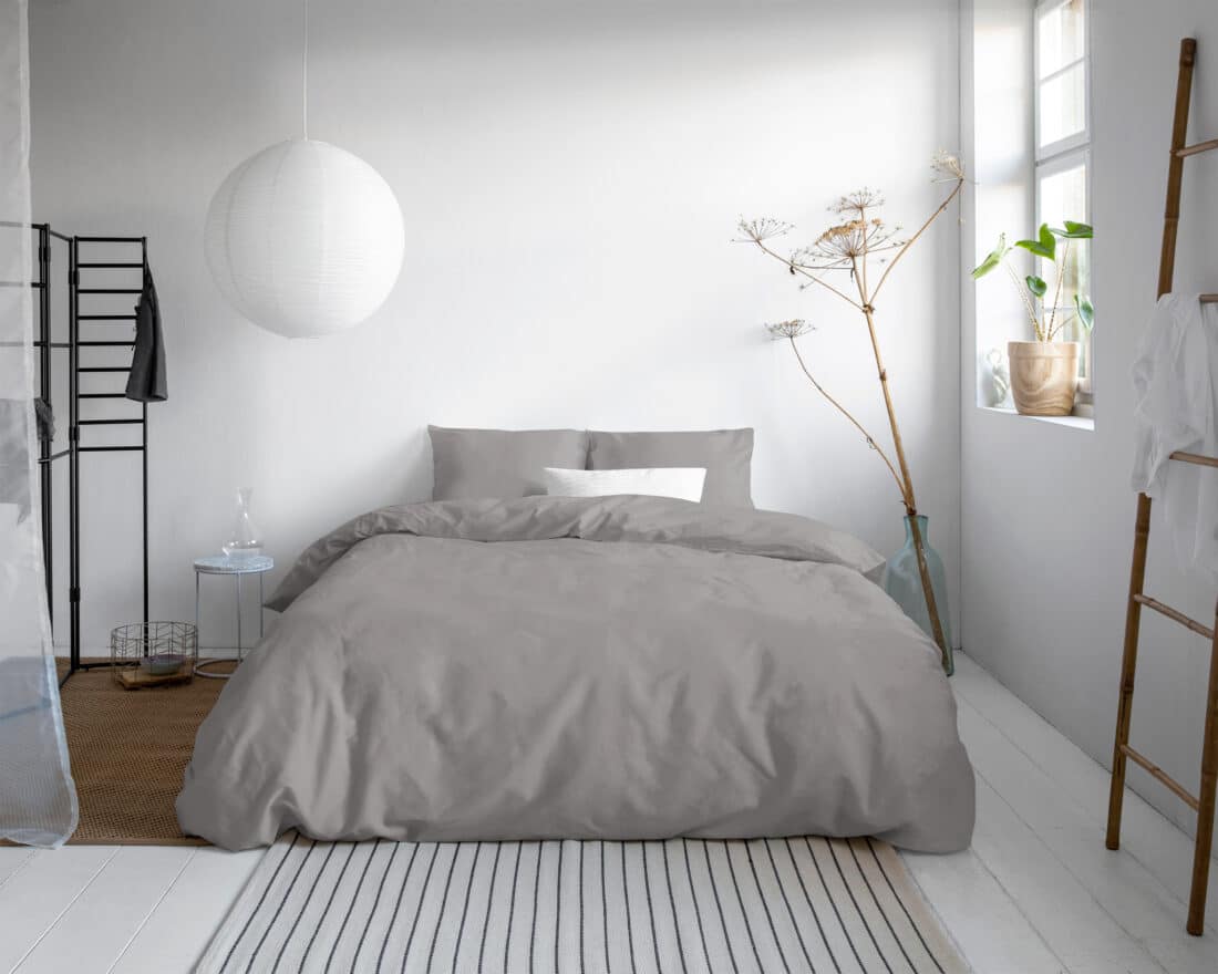 Effen Satijnen Dekbedovertrek Grijs 240 X 200 220