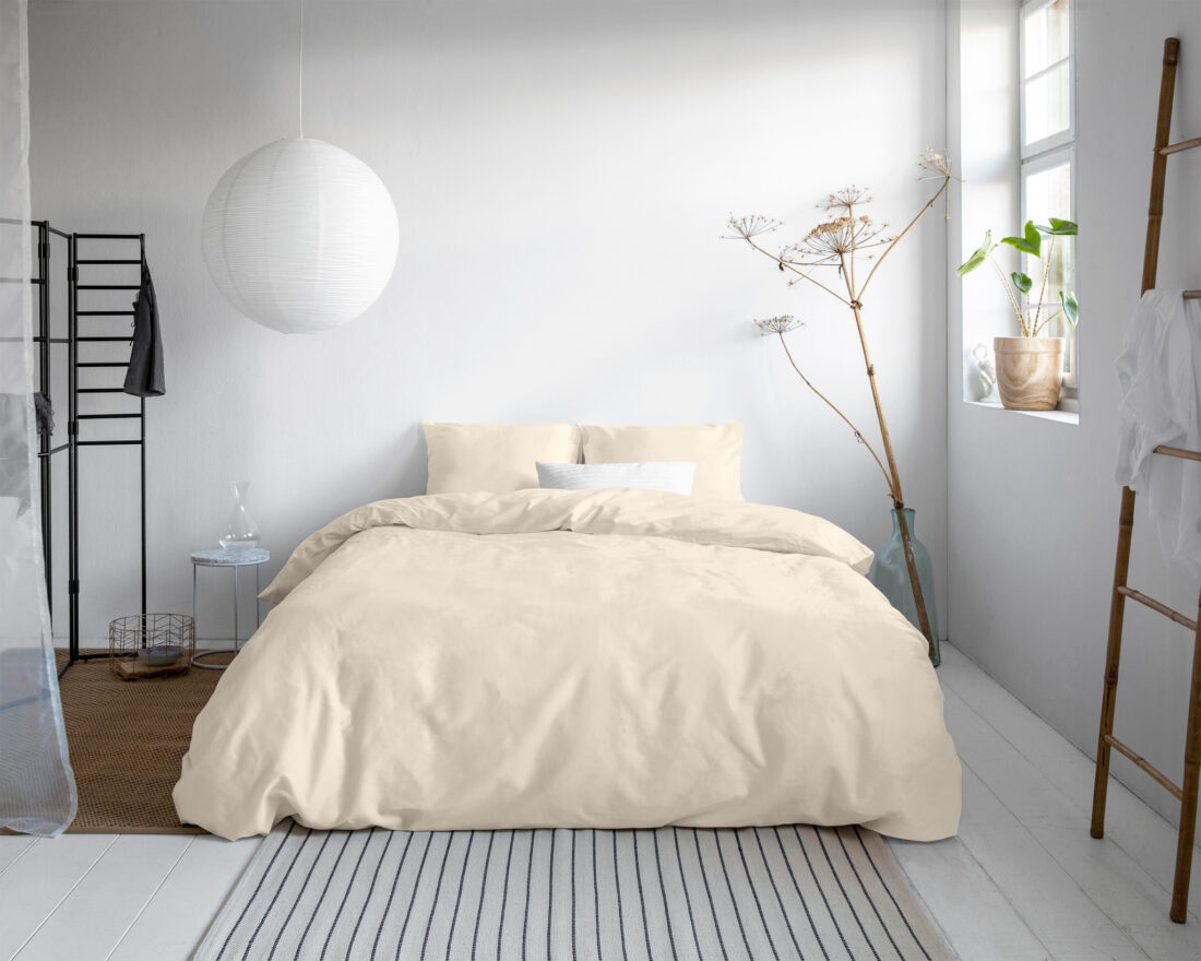 Uni Satijn Dekbedovertrek Zand 140 X 200 220