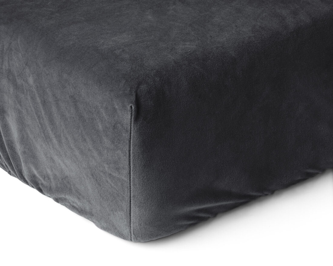 Fluwelen Hoeslaken Antraciet 140 X 200