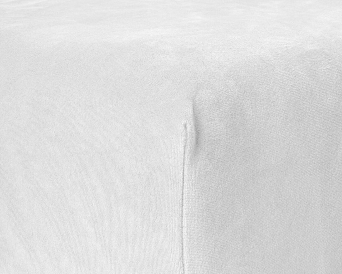 Velours Hoeslaken Wit 180 X 200