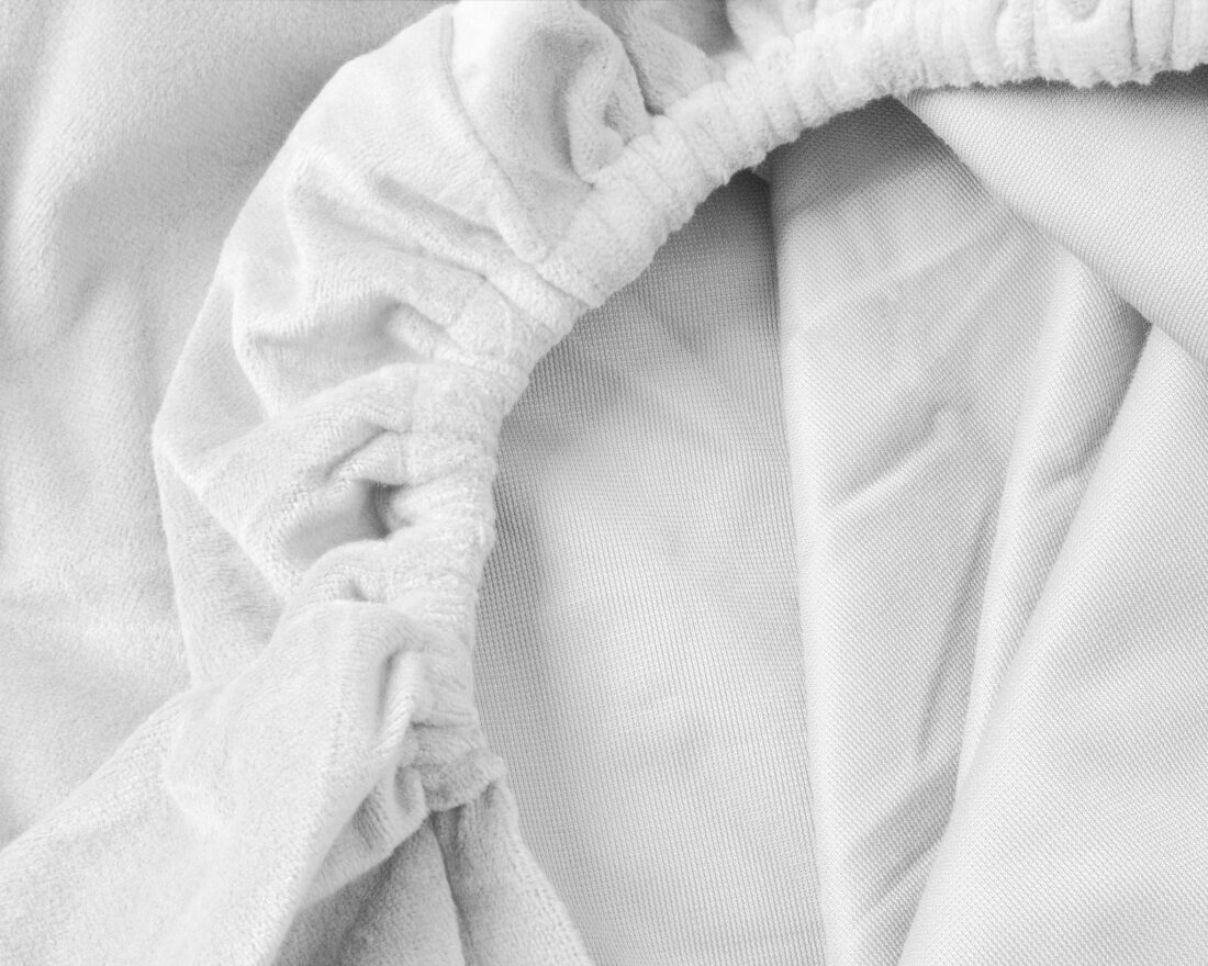 Velours Hoeslaken Wit 180 X 200