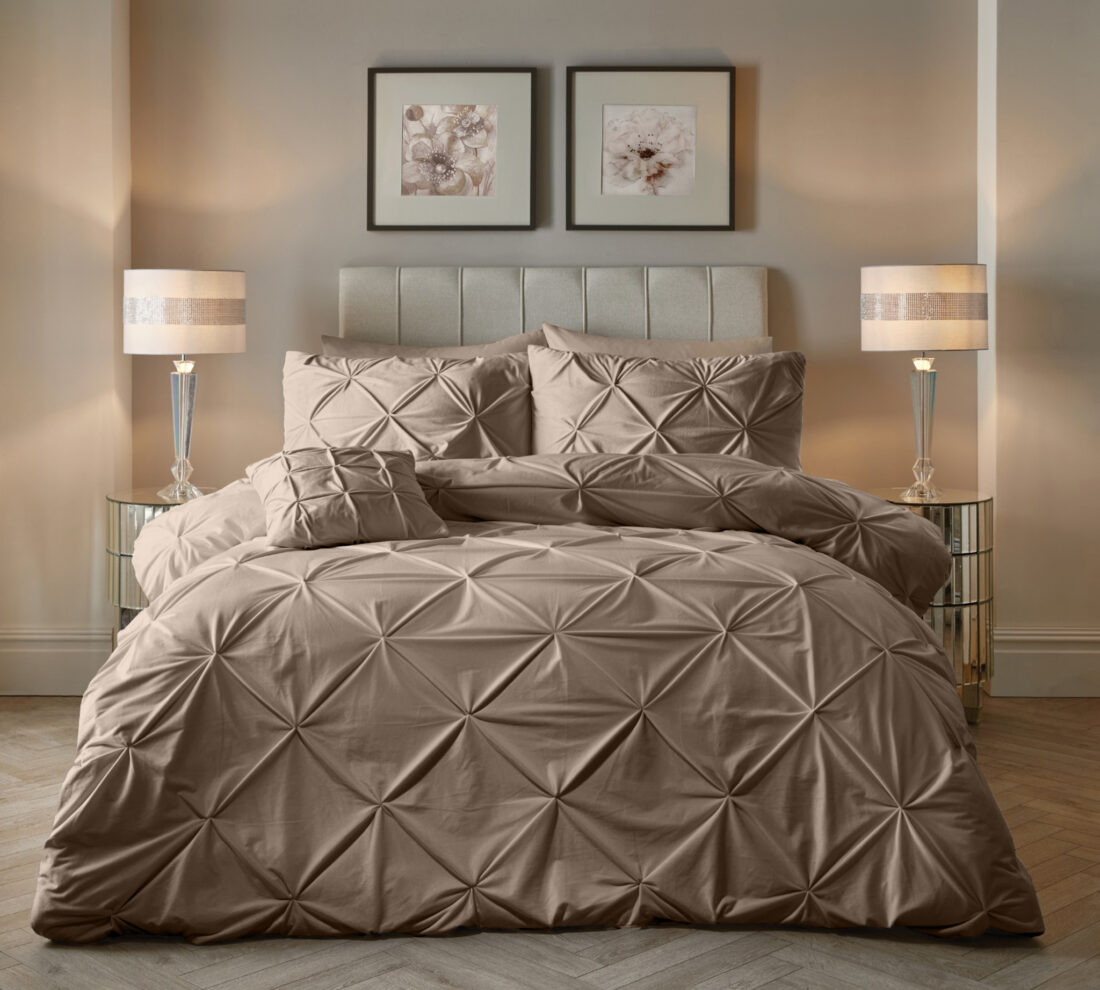 Fluwelen Pintuck Taupe 200 X 200 220