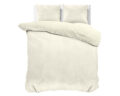 Fluwelen effen dekbedovertrek crème 240 x 220