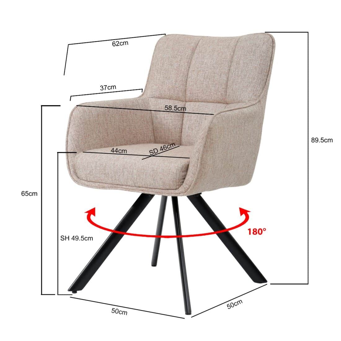 Armstoel Tori 8211 Stof Zalm 8211 Metaal Minimale Bestelling 2 Stuks
