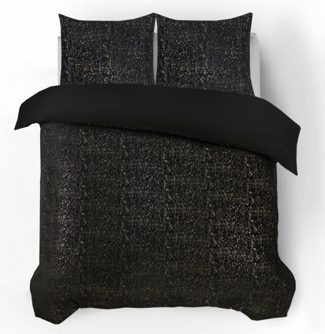 Glamour Flanel Sprankel Folie Zwart 240 X 200 220