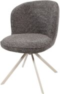 Eetkamerstoel Kate - Stof Present donkerbruin 456 - Gebroken wit metalen draaipoot 360° (minimale bestelling 2 stuks)