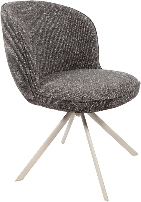 Eetkamerstoel Kate 8211 Stof Present Donkerbruin 456 8211 Gebroken Wit Metalen Draaipoot 360 Minimale Bestelling 2 Stuks