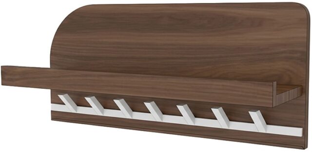 Kapstok Bonaire 8211 Massief Mangohout Walnootkleur Beige Metaal 8211 Breedte 60 Cm