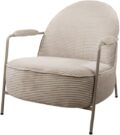 Fauteuil Elton - Stof ribstof zand - Zandkleurig frame