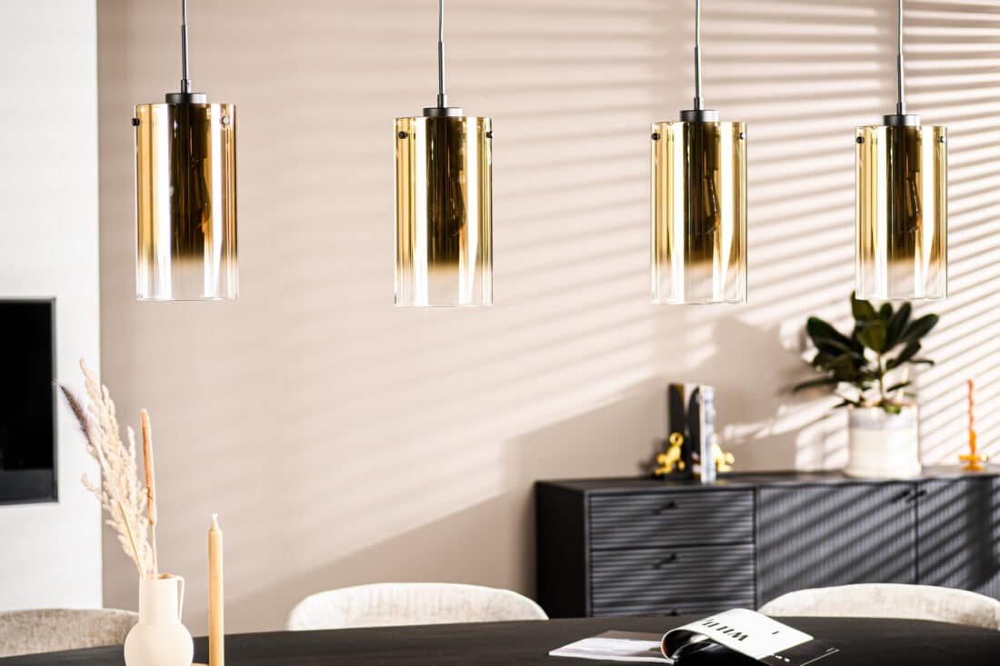 Hanglamp 4 Lichts H850 Goud