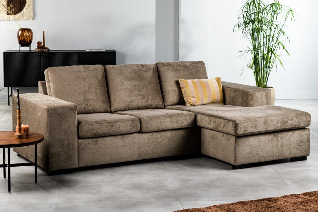 3 Zitsbank Cl L R Stof Hotel Chique H430 Bruin