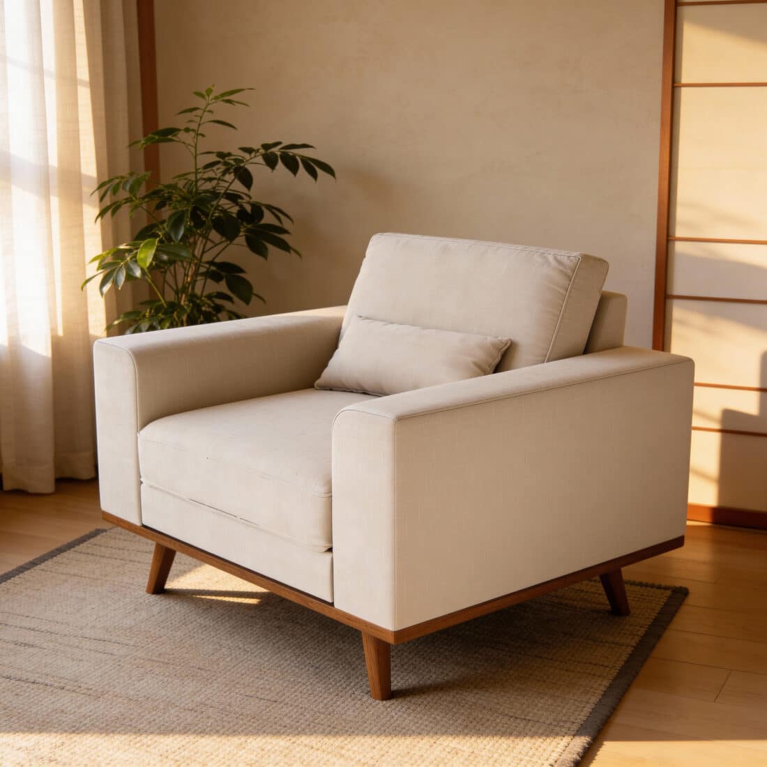 Japandi 1 Zitsfauteuil Stof Grande 03 G460 Beige