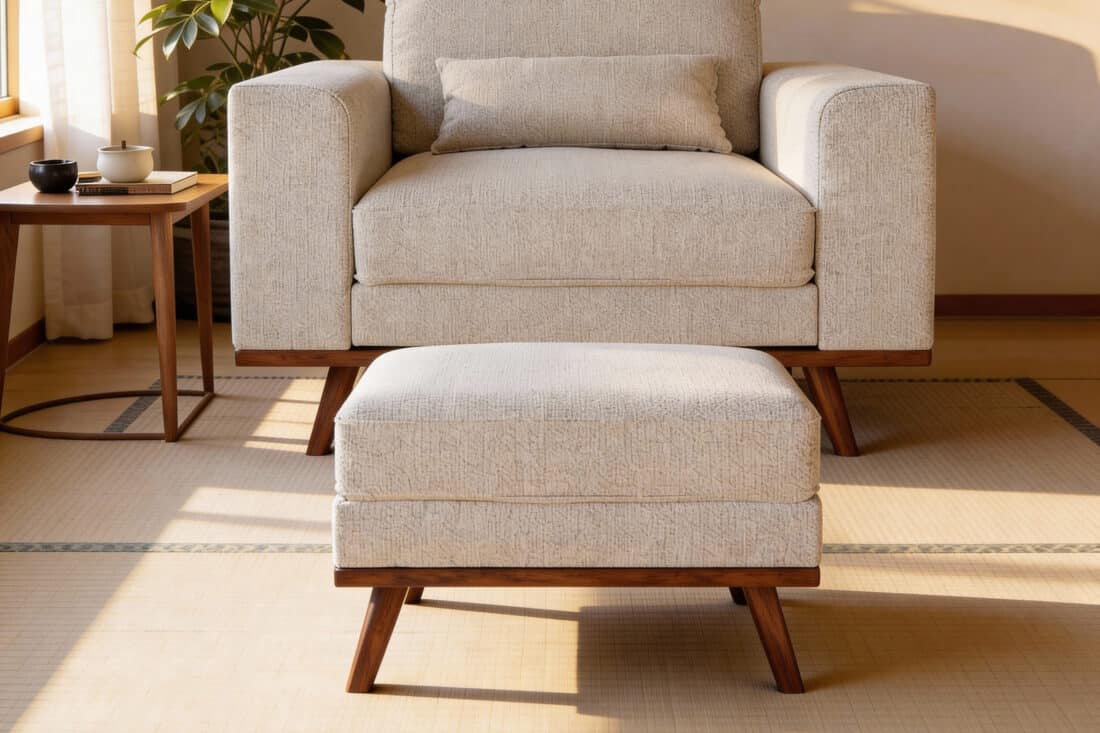 Japandi Poef Stof Grande 03 G460 Beige Japandi Poef Stof Grande 03 G460 Beige