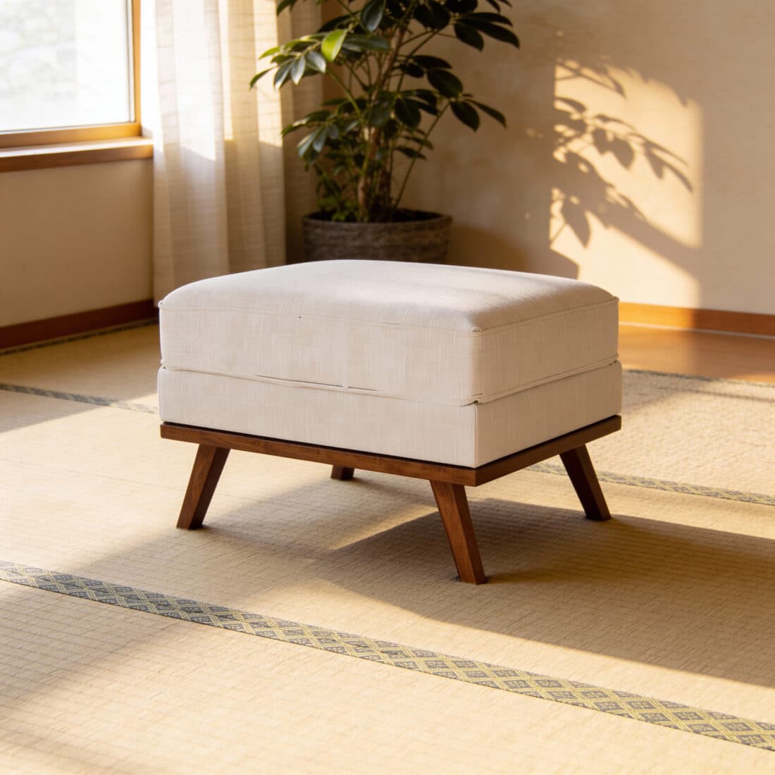 Japandi Poef Stof Melva 02 M460 Beige Japandi Poef Stof Melva 02 M460 Beige